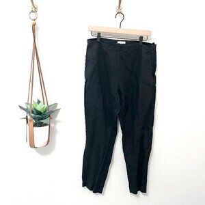 Eileen Fisher Black Linen Straight Leg Pants Size S